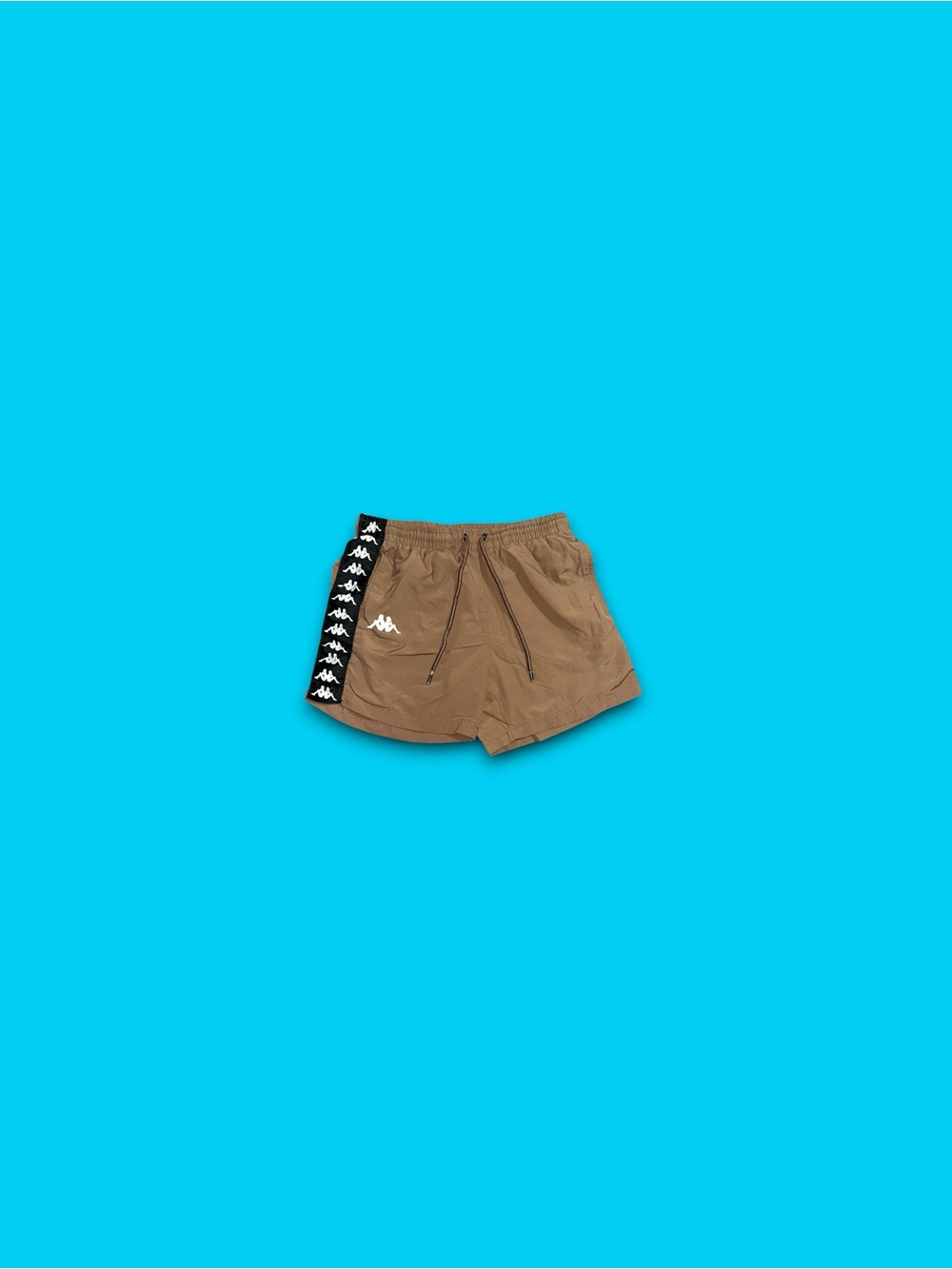Kappa Banda Coney Active Shorts Brown Logo Tape Mesh Lined Men’s Large